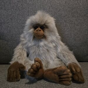 Hansa Creation Monkey Plush Stuffed Animal Realistic Gray Brown Sitting Toy